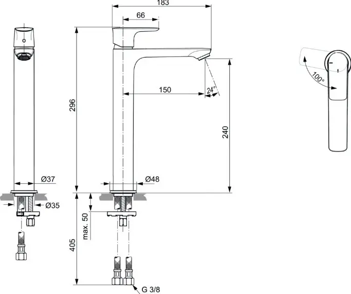 Ideal Standard - Connect Air - Mosdó csaptelep - A7028AA – 2. kép