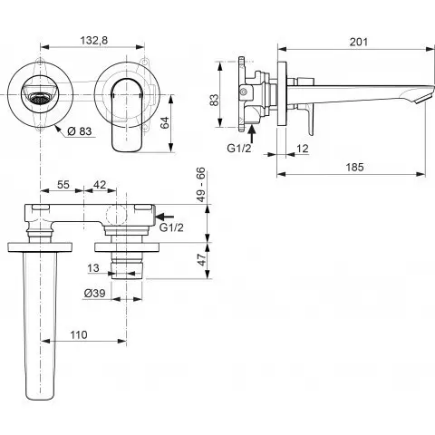 Ideal Standard - Connect Air - Mosdó csaptelep - A7029AA – 2. kép