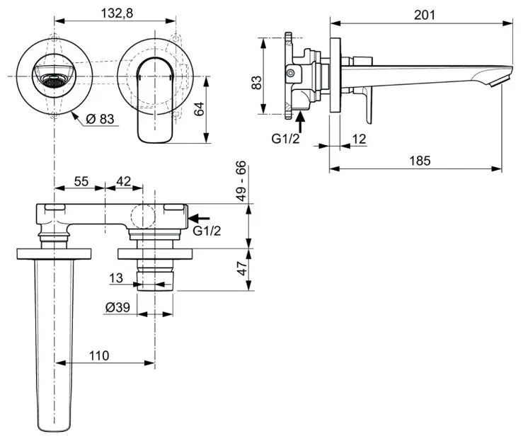 Ideal Standard - Connect Air - Mosdó csaptelep - A7029GN – 2. kép