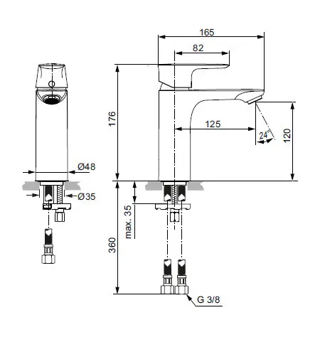 Ideal Standard - Connect Air - Mosdó csaptelep - A7055AA – 2. kép