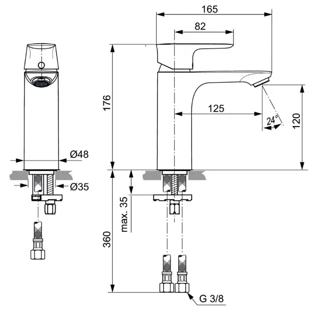 Ideal Standard - Connect Air - Mosdó csaptelep - A7055GN – 2. kép