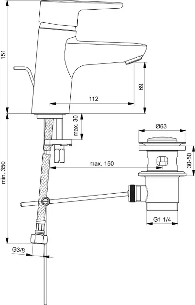 Ideal Standard - Connect Blue - Mosdó csaptelep - B9936AA – 2. kép