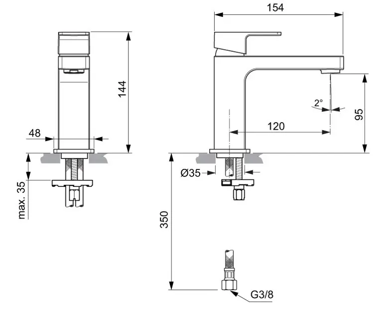 Ideal Standard - Edge - Mosdó csaptelep - A7103AA – 2. kép