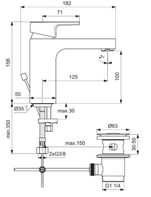 Ideal Standard - Edge - Mosdó csaptelep - A7104AA – 2. kép