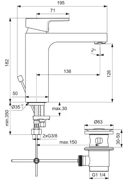 Ideal Standard - Edge - Mosdó csaptelep - A7109AA – 2. kép