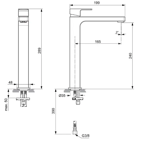 Ideal Standard - Edge - Mosdó csaptelep - A7114AA – 2. kép