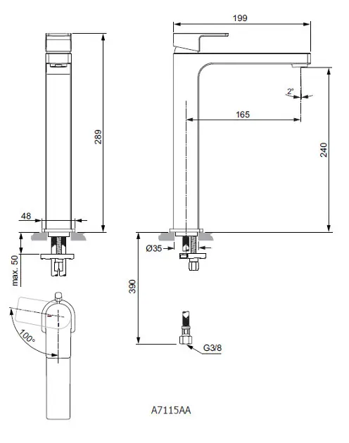 Ideal Standard - Edge - Mosdó csaptelep - A7115AA – 2. kép