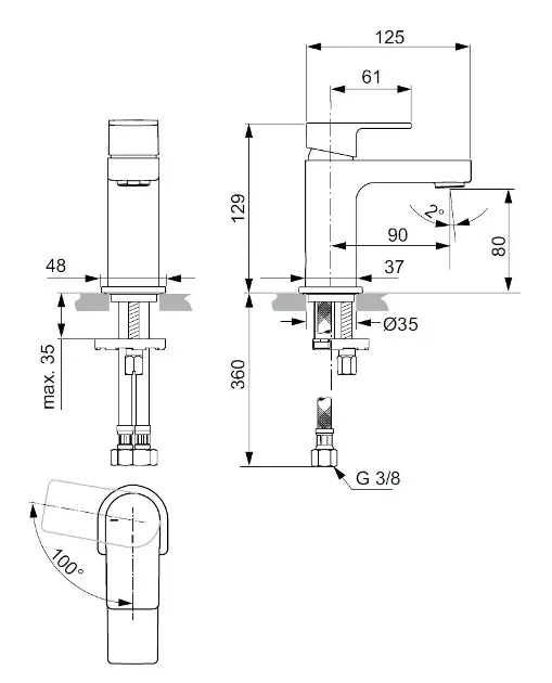 Ideal Standard - Edge - Mosdó csaptelep - A7268AA – 2. kép
