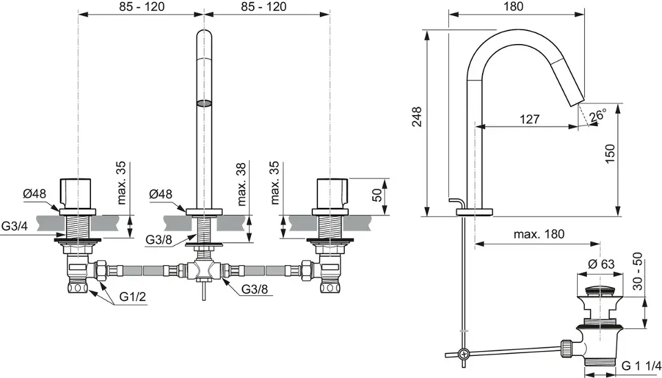 Ideal Standard - Joy - Mosdó csaptelep - BC783AA – 2. kép