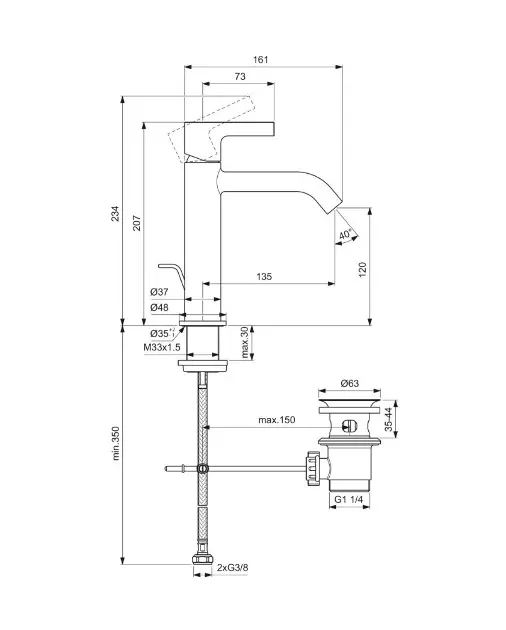Ideal Standard - Joy - Mosdó csaptelep - BE278GN – 2. kép