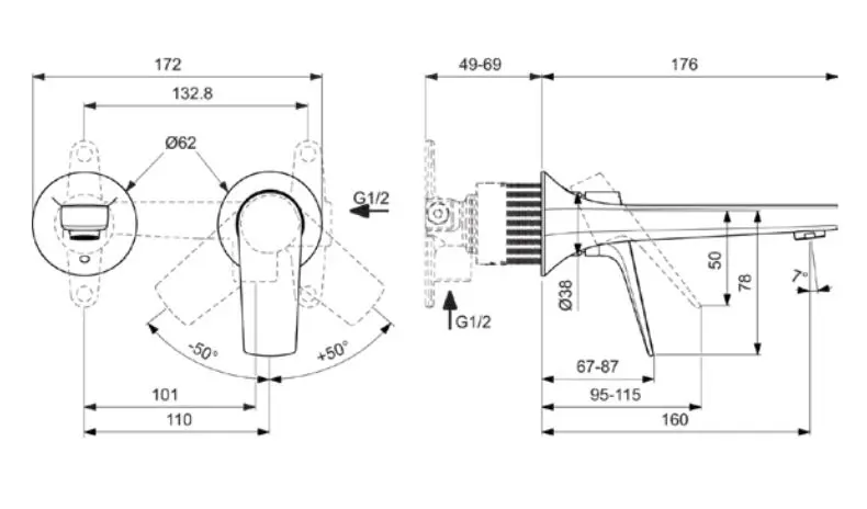 Ideal Standard - La Dolce Vita - Mosdó csaptelep - BD956A5 – 2. kép