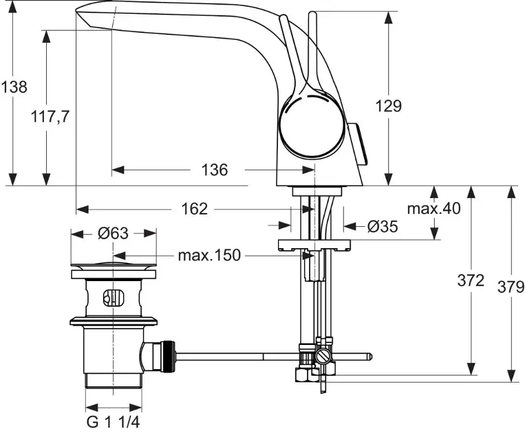Ideal Standard - Melange - Mosdó csaptelep - A4260AA – 2. kép