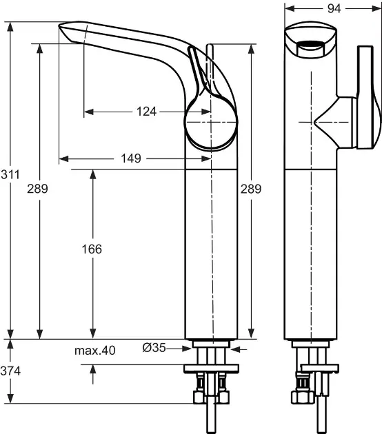 Ideal Standard - Melange - Mosdó csaptelep - A4266AA – 2. kép