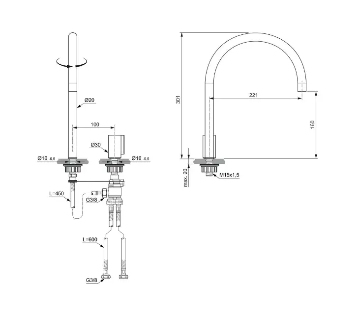 Ideal Standard - Solos - Mosdó csaptelep - A7830GN – 2. kép