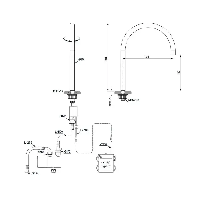 Ideal Standard - Solos - Mosdó csaptelep - A7832GN – 2. kép
