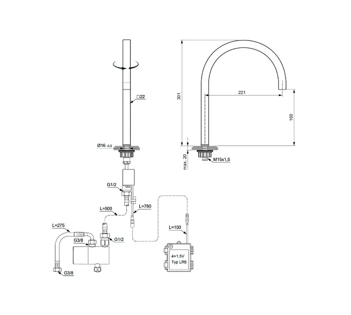 Ideal Standard - Solos - Mosdó csaptelep - A7833A2 – 2. kép