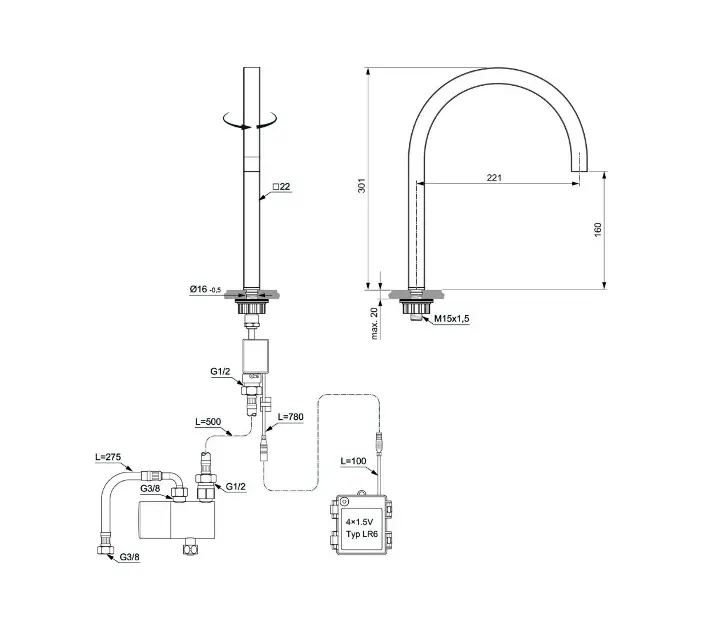 Ideal Standard - Solos - Mosdó csaptelep - A7833AA – 2. kép