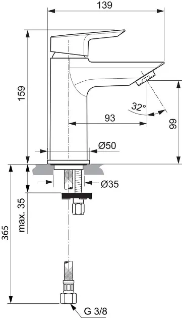 Ideal Standard - Tesi - Mosdó csaptelep - A6559AA – 2. kép