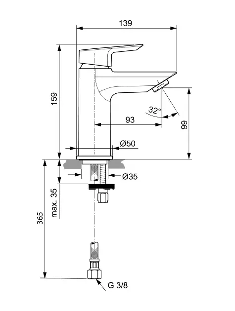 Ideal Standard - Tesi - Mosdó csaptelep - A6560AA – 2. kép
