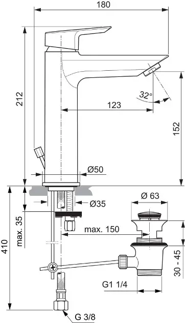 Ideal Standard - Tesi - Mosdó csaptelep - A6563AA – 2. kép