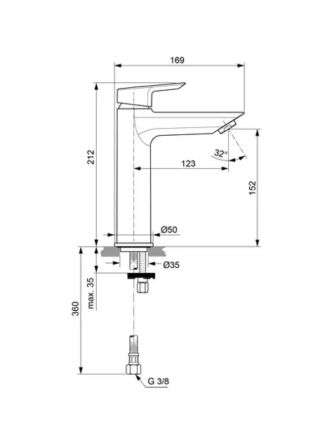 Ideal Standard - Tesi - Mosdó csaptelep - A6565AA – 2. kép