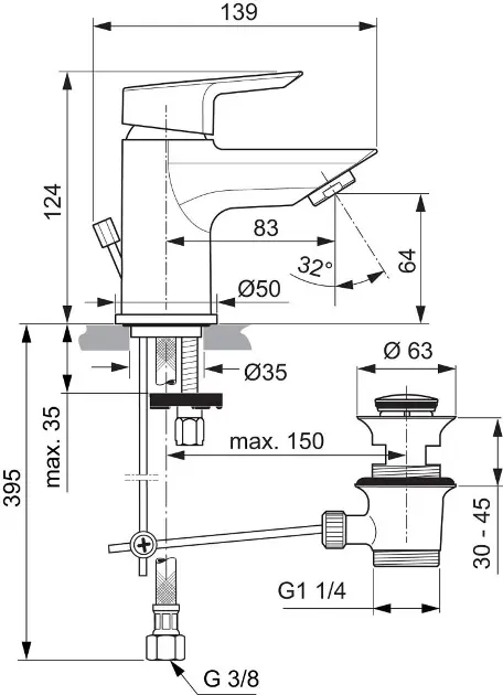 Ideal Standard - Tesi - Mosdó csaptelep - A6566AA – 2. kép