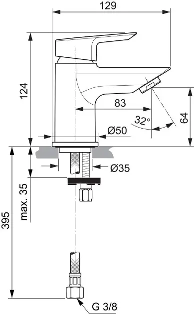 Ideal Standard - Tesi - Mosdó csaptelep - A6568AA – 2. kép