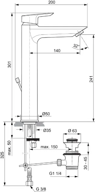 Ideal Standard - Tesi - Mosdó csaptelep - A6573AA – 2. kép