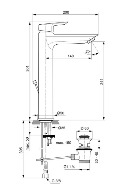 Ideal Standard - Tesi - Mosdó csaptelep - A6574AA – 2. kép