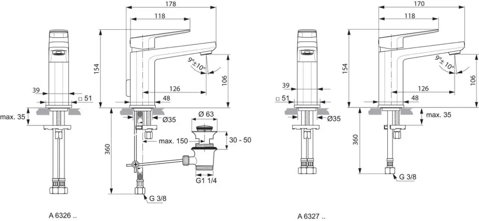 Ideal Standard - Tonic II - Mosdó csaptelep - A6326AA – 2. kép