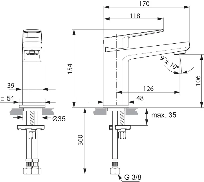 Ideal Standard - Tonic II - Mosdó csaptelep - A6327AA – 2. kép