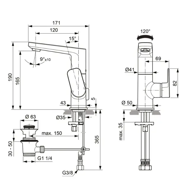 Ideal Standard - Tonic II - Mosdó csaptelep - A6448AA – 2. kép