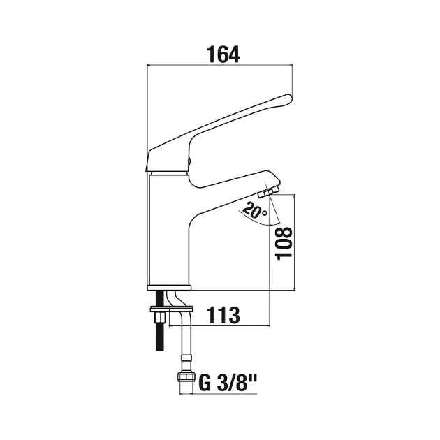 Jika - Cube - Mosdó csaptelep - H3111W10045101 – 2. kép