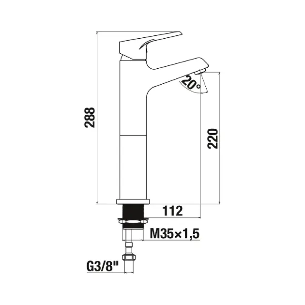 Jika - Cube - Mosdó csaptelep - H3111W80041201 – 2. kép