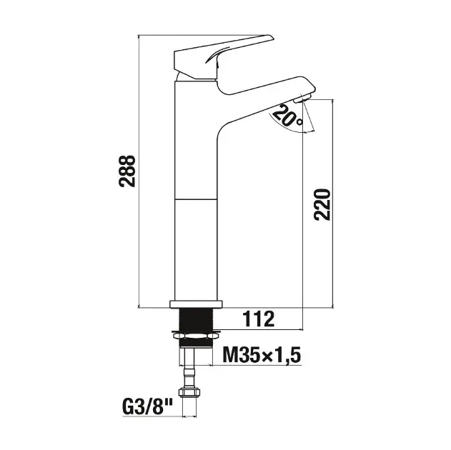 Jika - Mio Style - Mosdó csaptelep - H3111W80049201 – 2. kép
