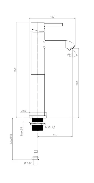 Jika - Mio Style - Mosdó csaptelep - H3112F80041201 – 2. kép