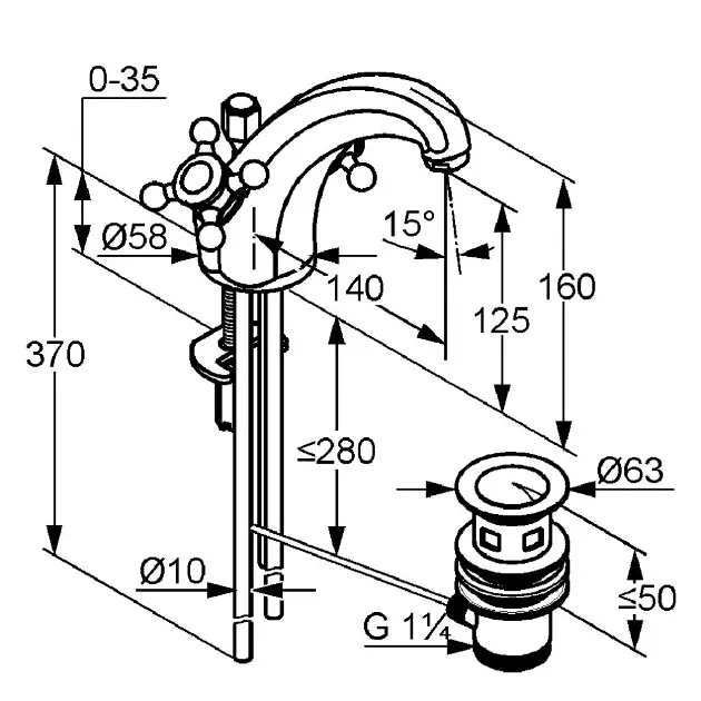Kludi - Adlon - Mosdó csaptelep - 510104520 – 2. kép