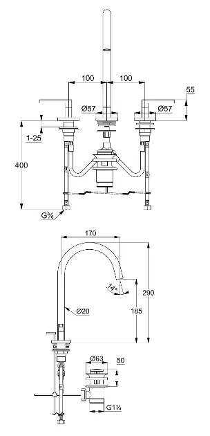 Kludi - Nova Fonte - Mosdó csaptelep - 20143O115 – 2. kép