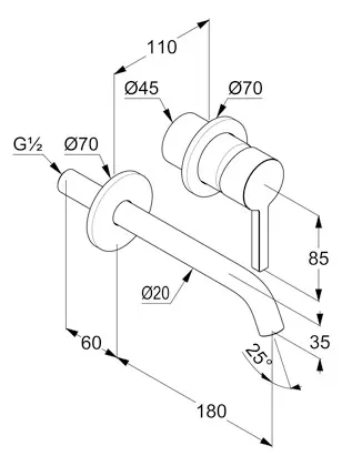 Kludi - Nova Fonte - Mosdó csaptelep - 20244O515 – 2. kép