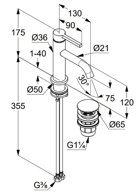 Kludi - Nova Fonte - Mosdó csaptelep - 202663915 – 2. kép