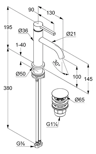 Kludi - Nova Fonte - Mosdó csaptelep - 20288O215 – 2. kép