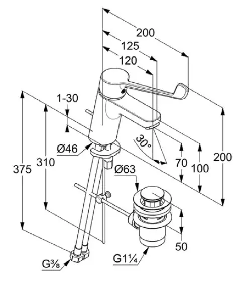 Kludi - Pure&Easy - Mosdó csaptelep - 372870565 – 2. kép