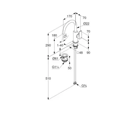 Kludi - Renon - Mosdó csaptelep - 420275375 – 2. kép