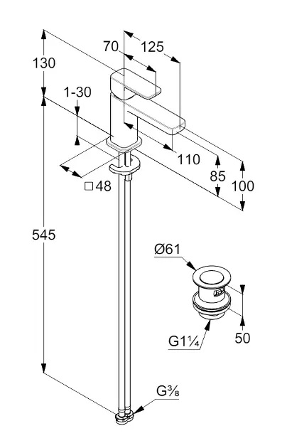 Kludi - Renon - Mosdó csaptelep - 422660575 – 2. kép