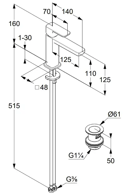Kludi - Renon - Mosdó csaptelep - 422880575 – 2. kép