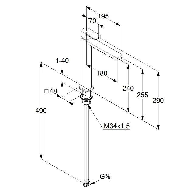Kludi - Renon - Mosdó csaptelep - 422980575 – 2. kép