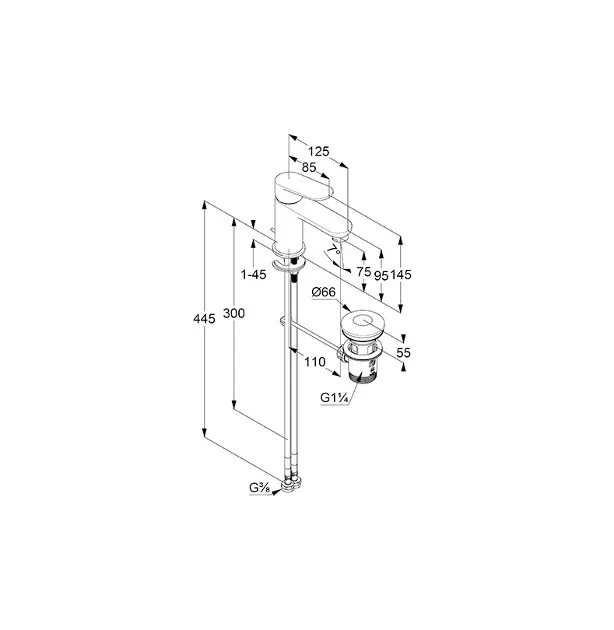Kludi - X1 - Mosdó csaptelep - 322660575 – 2. kép