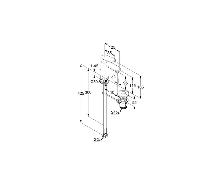 Kludi - X1 - Mosdó csaptelep - 322880575 – 2. kép