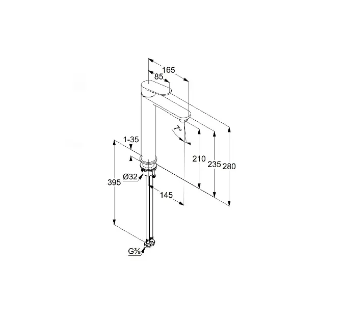 Kludi - X1 - Mosdó csaptelep - 322983975 – 2. kép
