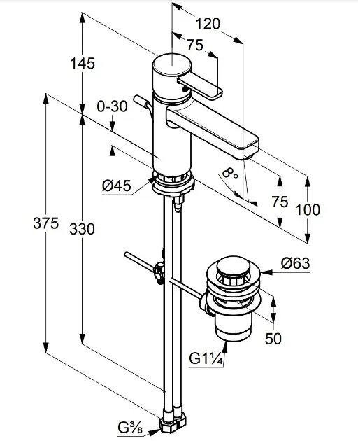 Kludi - Zenta - Mosdó csaptelep - 382600575 – 2. kép